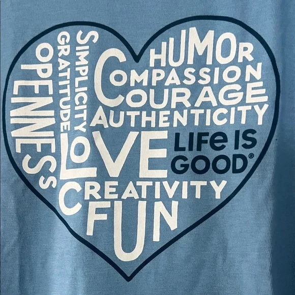 Life Is Good Sky Blue Heart Graphic Tee - Picture 2 of 5